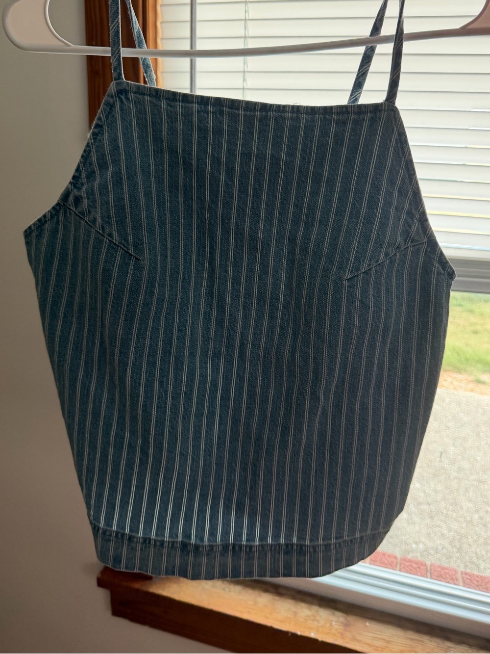 Abercrombie Bra-Free Linen-Blend Denim Tie-Back Cami